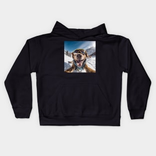 Selfie Dog Kids Hoodie